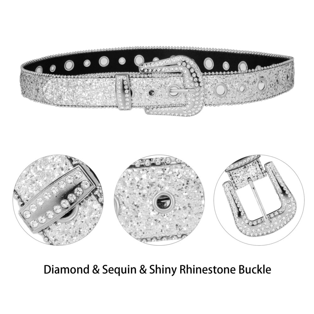 4782 Rhinestone Belt For Women Men, Western Cowgirl Cowboy Bling Studded - Picture 3 of 9